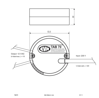EVN TAB70 Elektr. Trafo Kst 20-   TAB 70 