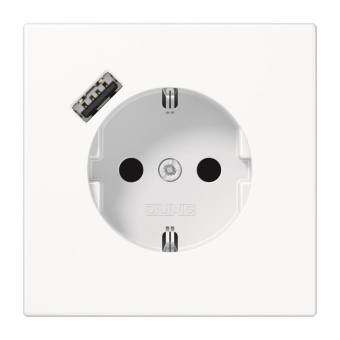 Jung SCHUKOsteckdose m.USB  LS1520-18AWW 