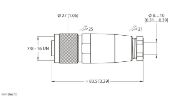 Turck 7/8 Rundsteckverbinder  B4131-0/11 