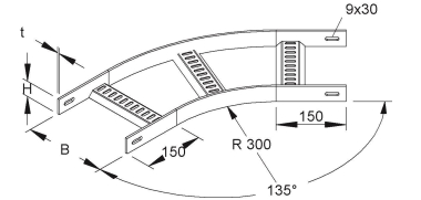 NIED Bogen 45°, 40x600   KLMUBB 40.600 F 