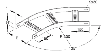NIED Bogen 45°, 40x600   KLMUBB 40.600 F 
