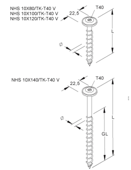 Niedax Holzschraube    NHS10X100/TK-T40V 
