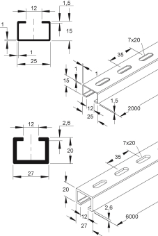 Fintech Alu-Montageschiene        NHP 15 
