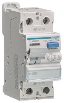 Hager Fi-Schalter 2polig 10kA    CDA540D 