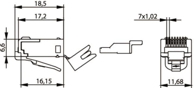 TG RJ45-Stecker geschirmt    J00026A0165 