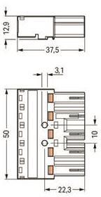 WAGO 770-1115 Stecker,5-polig,blau 