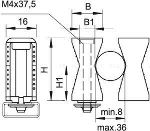 OBO 2051 8-36 LGR Reihenschelle 