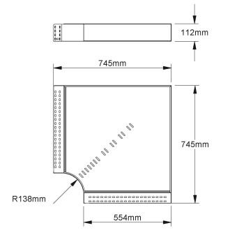 Niedax Bogen 90° 110x552mm RES 110.550 F 