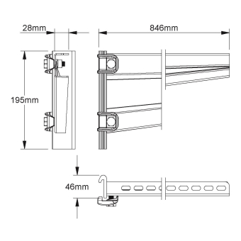 NIED AUSLEGER SCHWER 250X830MM   KTTS800 