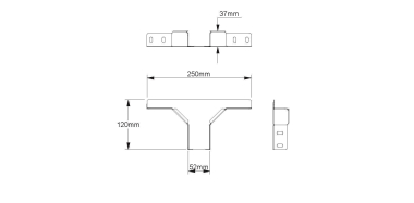 Niedax Anbau T-Stück 35x52mm RTAK 35.050 