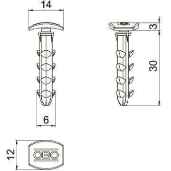 OBO DP D 30 Steckdübel zum Eindrücken 