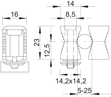 OBO 2050 5-25 LGR Reihenschelle 