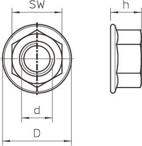 OBO KM M10 A2 Sechskantmutter m.Flansch 