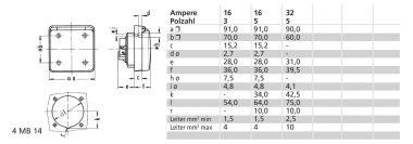 Bals Anbausteckdose GT gerade 16A  13105 