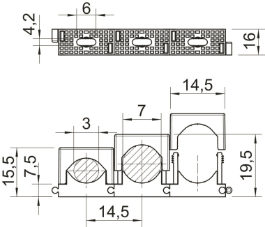 OBO 2037 3-7 LGR Reihen-Druck-Schelle 