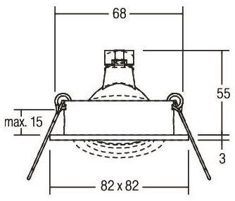BRUM NV-Einbaustrah. mattschwarz 0065.08 