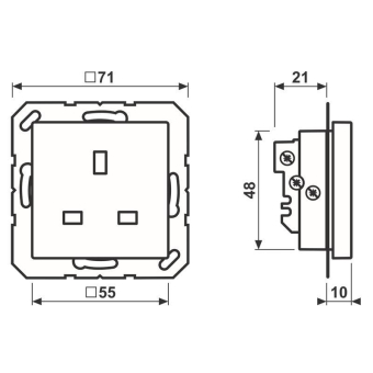 Jung Steckdose 13 A 250V      A 3521 WWM 