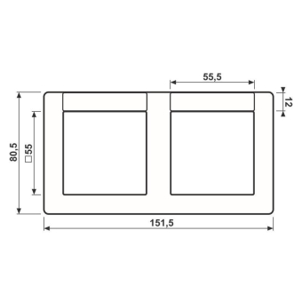 JG Rahmen 2fach waagerecht    AS5820NAWW 
