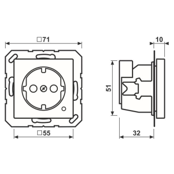 Jung SCHUKO-Steckdose         A1520BFKOO 