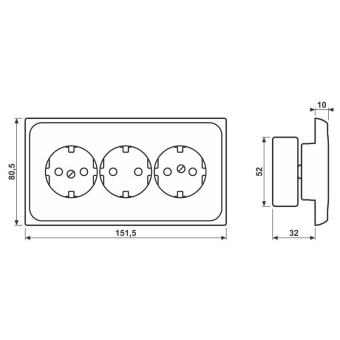 JG Schuko 3fach                    CD523 