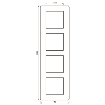 Jung AV584GLMSW Glasrahmen AV 584 GLM SW 