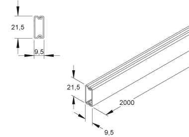 Kleinhuis HKL-Kanal 10X22 grau HKL1022.1 
