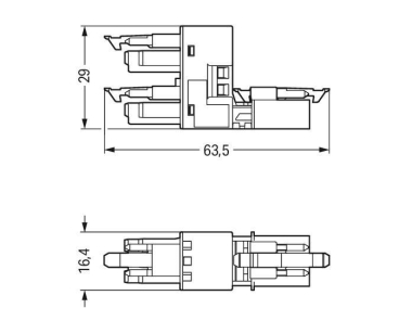 WAGO 890-636 h-Verteiler,3-polig,Kod. 