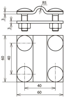 Dehn Kreuzstück   KS 8.10 FL30 FRSM8 V4A 