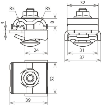 DEHN UNI-Falzklemme NIRO/Al f. Rd 365250 