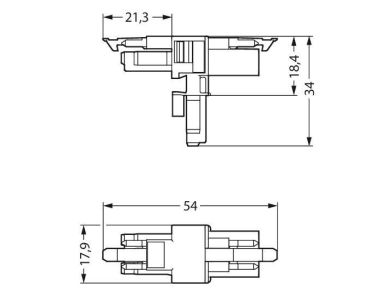WAGO 890-606 T-Verteiler,3-polig,Kod. 