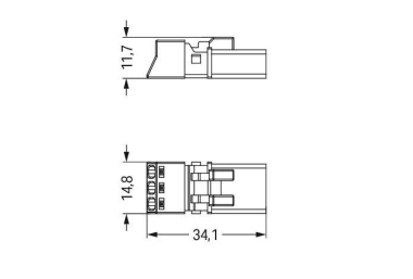 WAGO 890-253 Stecker,3-polig,grau 