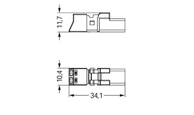 WAGO 890-252 Stecker,2-polig,grau 