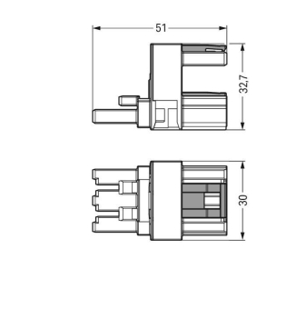 WAGO 770-633 h-Verteiler,3-polig,Kod. 