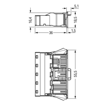 WAGO 770-715 Snap-In-Stecker,5-polig, 