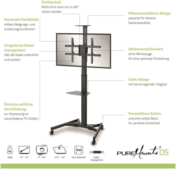 PureMounts PM-CART-70B Displayständer 