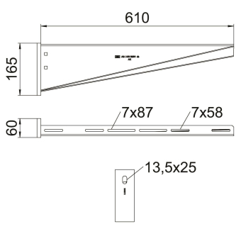 OBO AW 55 61 A2 Wand-u.Stielausleger m. 