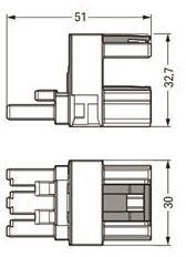 WAGO 770-633 h-Verteiler,3-polig,Kod. 