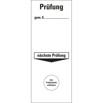HEIN 4275 Grundplakette Prüfung gem.  .. 