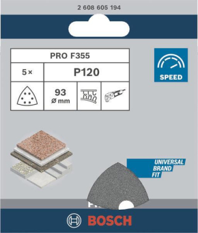 Bosch 5Schleifblatt F355 93mm 2608605194 