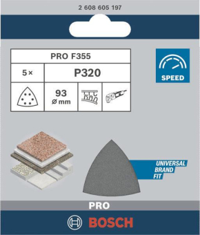 Bosch 5Schleifblatt F355 93mm 2608605197 