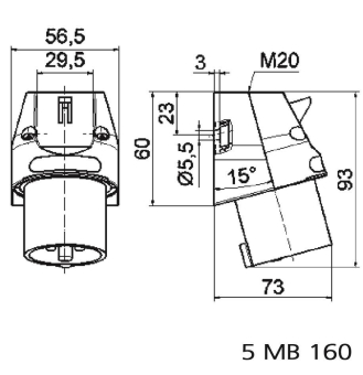 BALS CEE Wandgerätestecker 16A 3-    240 