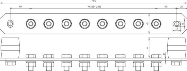 DEHN PA-Schiene 8-polig           472227 