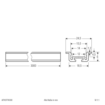 EVN T-Profil, extra flach      APXSTW300 