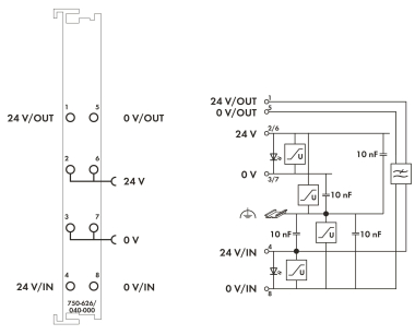 WAGO 750-626/040-000 Netzteilfilter,DC 