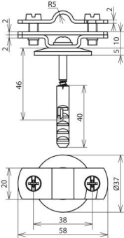DEHN Leitungshalter D=7-10mm Niro 286819 