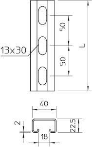 OBO MS4022P6000A4 Profilschiene gelocht 