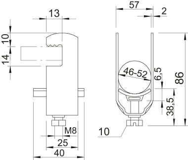 OBO 2056F 52 FT Bügelschelle 46-52mm St 