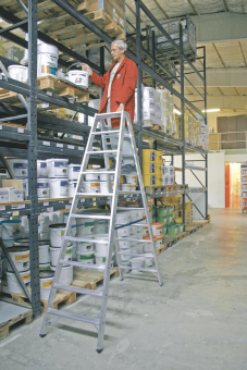 Krause Stufen-Doppelleiter Alu 2x5 