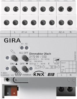 GIRA 217200 Dimmaktor 2fach 2x300W/VA 