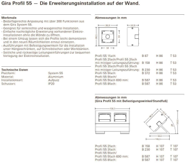 GIRA 119326 Profil 3fach Befestigungs- 